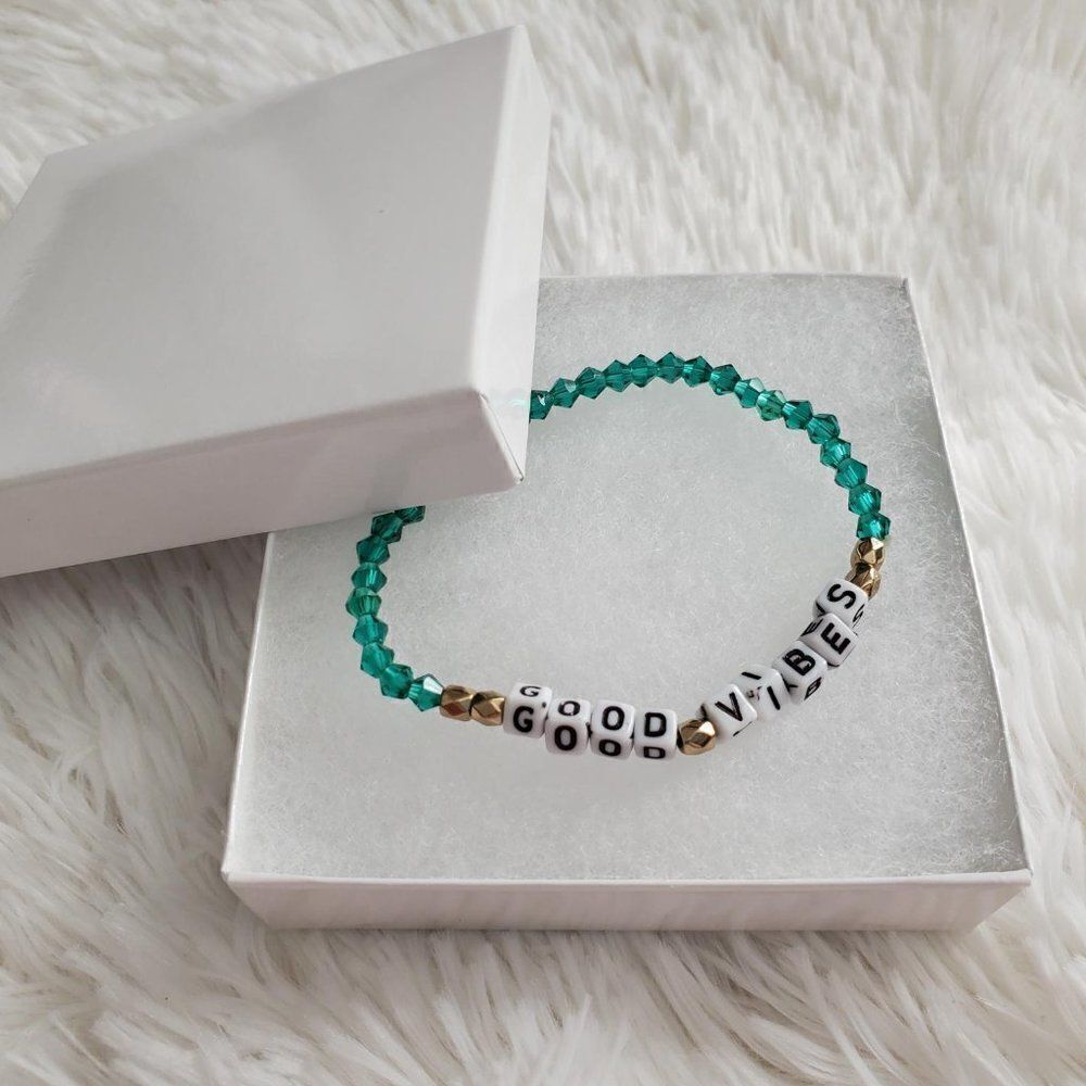 Good Vibes Beaded Stretch Bracelet